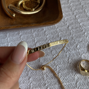 Gold Bar Bracelet Customizable