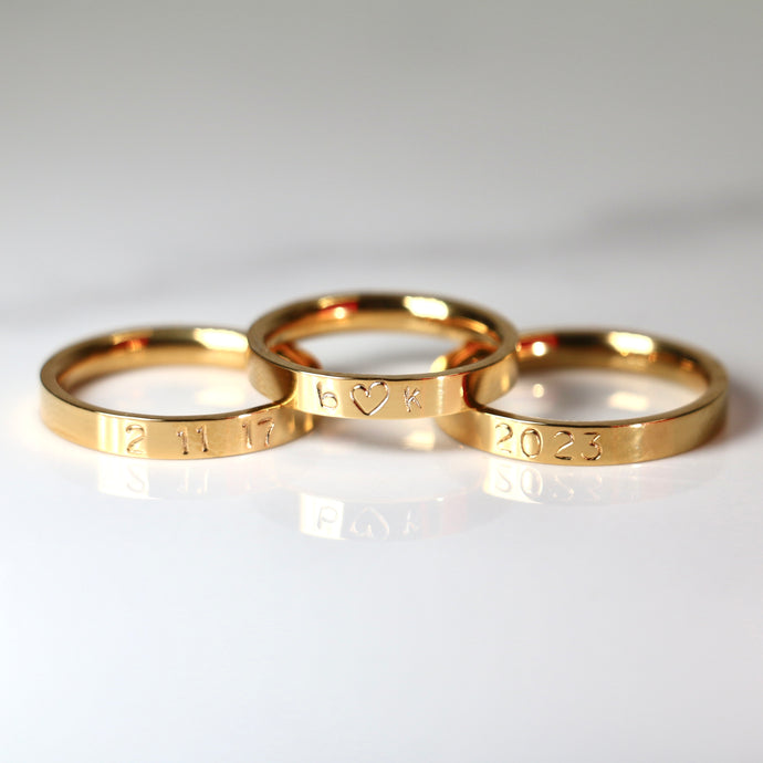 Gold Band Ring Customizable