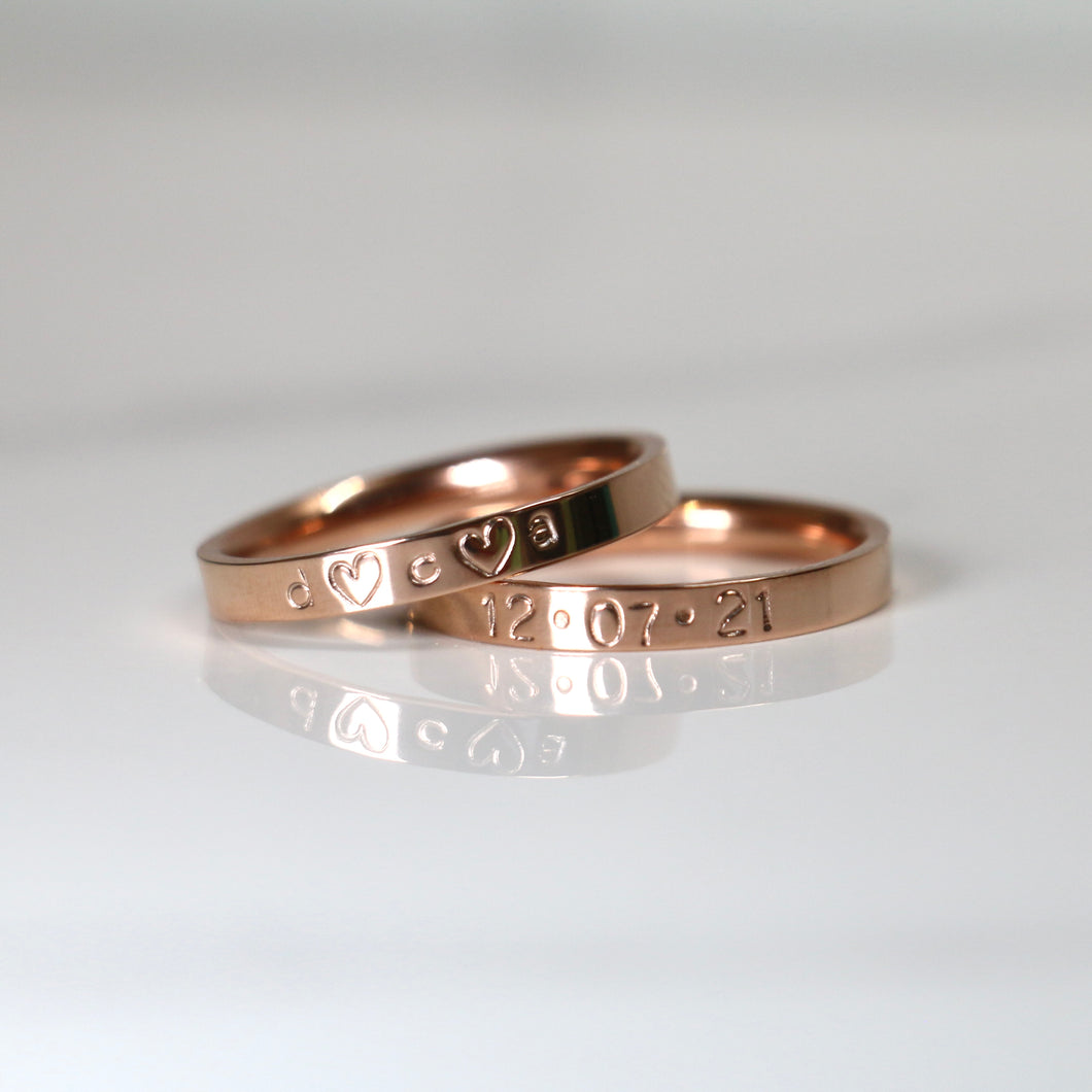 Rose Gold Band Ring Customizable